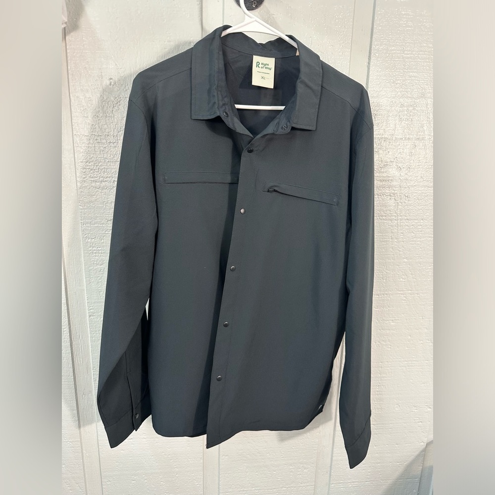 Right of Way Black Performance Snap Down Shirt Size XL NWOT